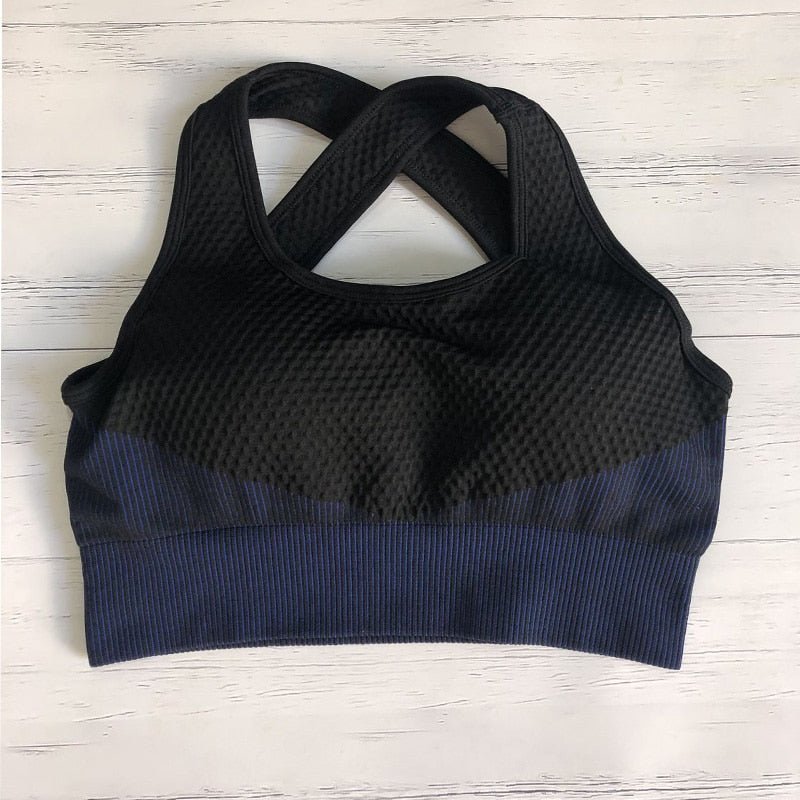 Women Sports Bras Crop Tops High Waist 2Pcs Yoga Sets Zipper Tracksuits Outfits Sportswear Jogging Suit Sweatpants Sport Jogger - Yallafit