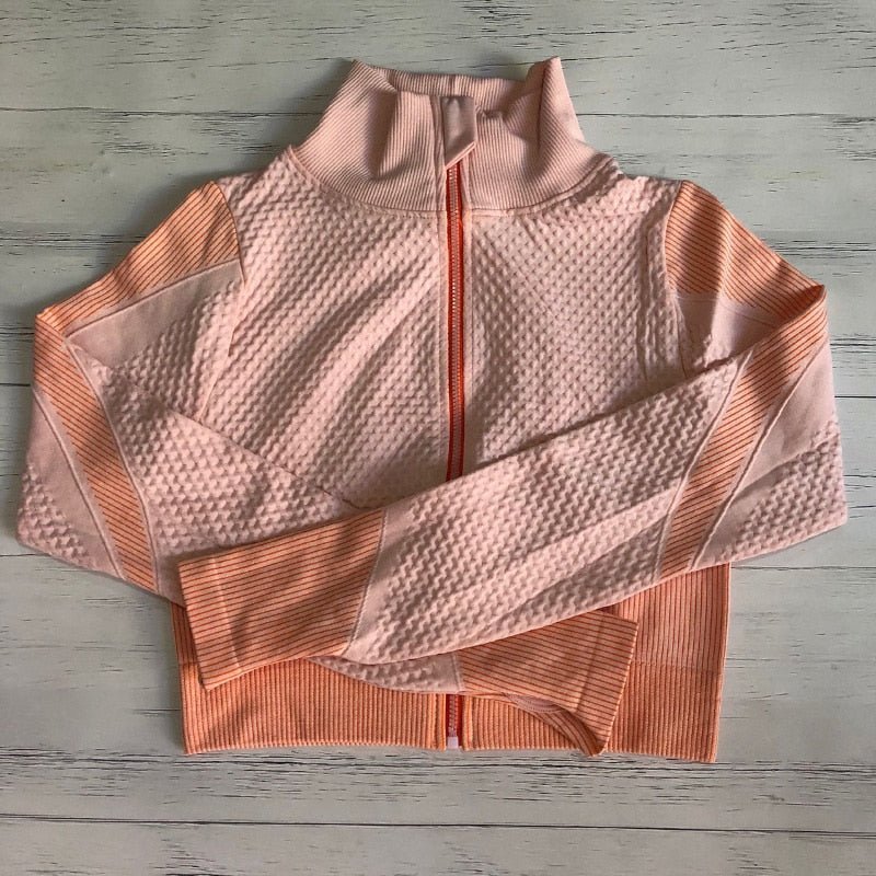 Women Sports Bras Crop Tops High Waist 2Pcs Yoga Sets Zipper Tracksuits Outfits Sportswear Jogging Suit Sweatpants Sport Jogger - Yallafit