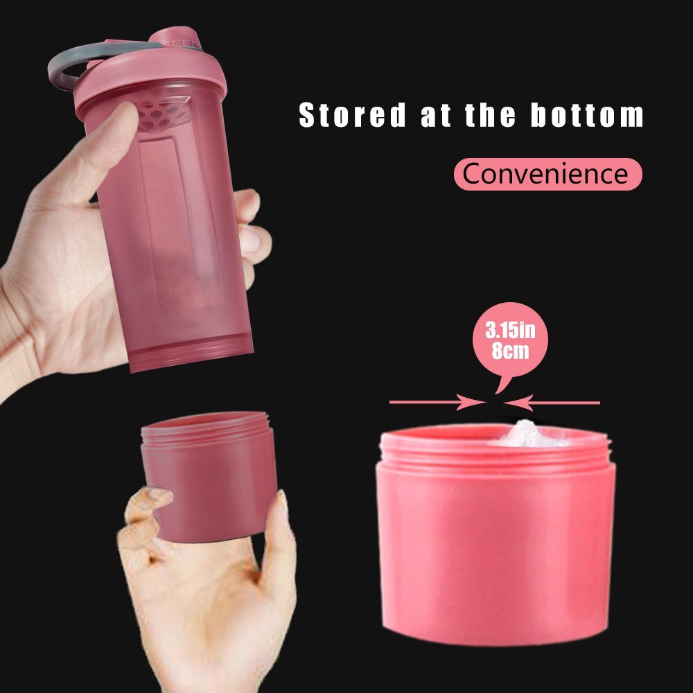 Women Sports Water Bottle Girls Protein Shaker Bottles With Mixing Ball 600ml Leak Proof BPA Free Drink Bottle Sport Gym Fitness - Yallafit 0
