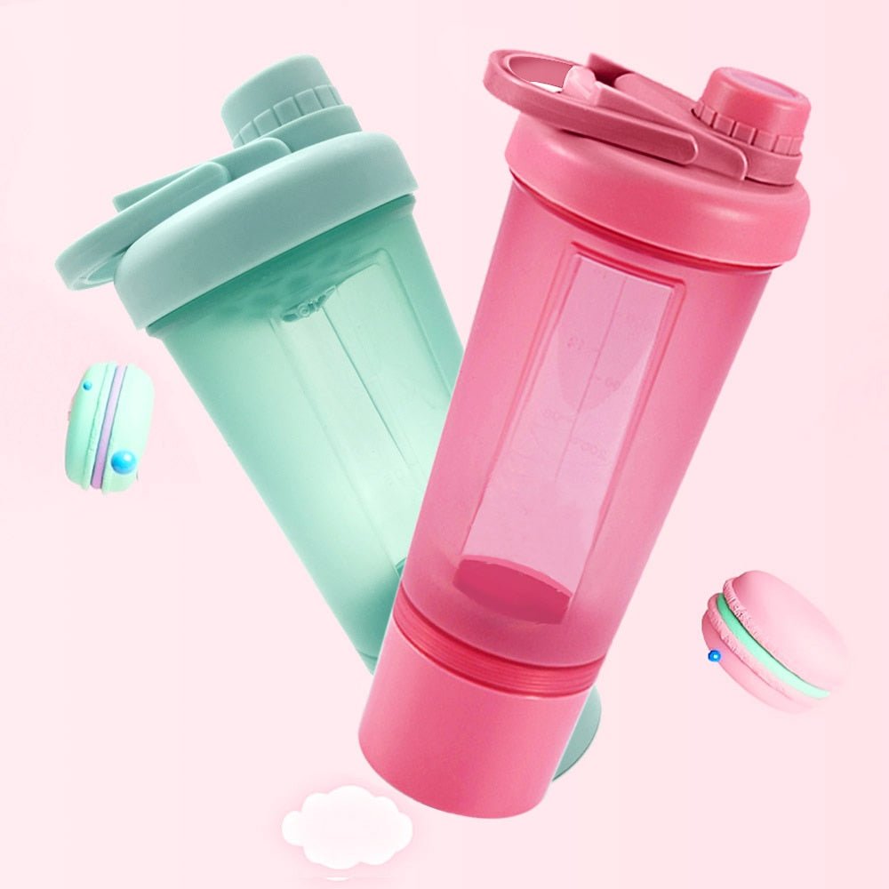 Women Sports Water Bottle Girls Protein Shaker Bottles With Mixing Ball 600ml Leak Proof BPA Free Drink Bottle Sport Gym Fitness - Yallafit 0