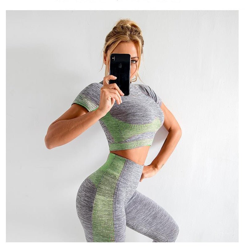 women yoga set gym clothing Female Sport fitness suit Running Clothes yoga top+ Leggings women Seamless gym yoga bra suits - Yallafit 0