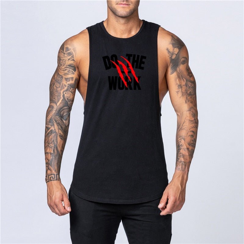 Workout Gym Mens Tank Top Vest Muscle Sleeveless Sportswear Shirt Stringer Fashion Clothing Bodybuilding Cotton Fitness Singlets - Yallafit