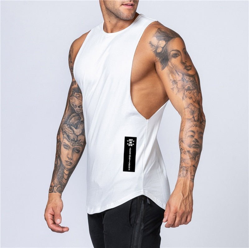 Workout Gym Mens Tank Top Vest Muscle Sleeveless Sportswear Shirt Stringer Fashion Clothing Bodybuilding Cotton Fitness Singlets - Yallafit