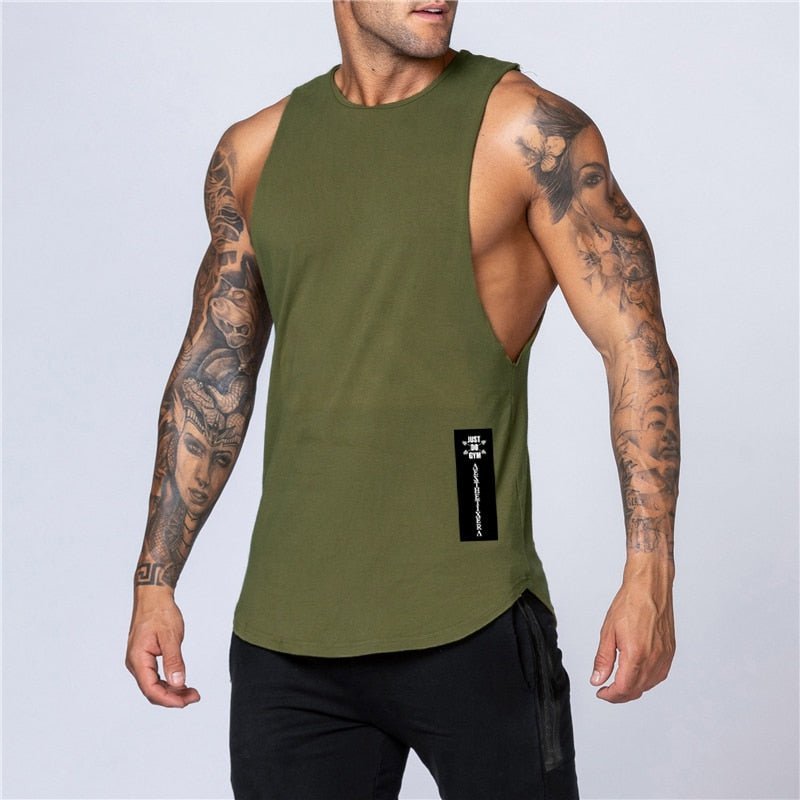 Workout Gym Mens Tank Top Vest Muscle Sleeveless Sportswear Shirt Stringer Fashion Clothing Bodybuilding Cotton Fitness Singlets - Yallafit