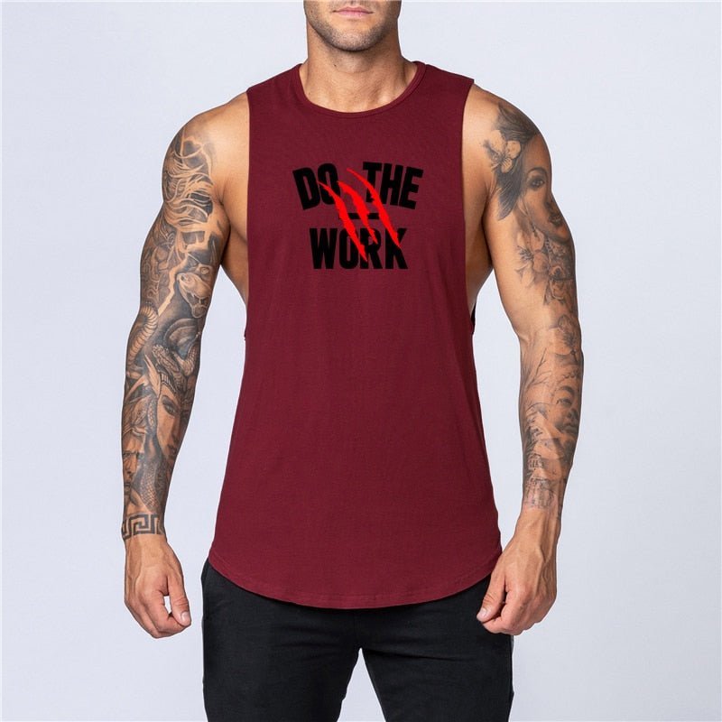 Workout Gym Mens Tank Top Vest Muscle Sleeveless Sportswear Shirt Stringer Fashion Clothing Bodybuilding Cotton Fitness Singlets - Yallafit