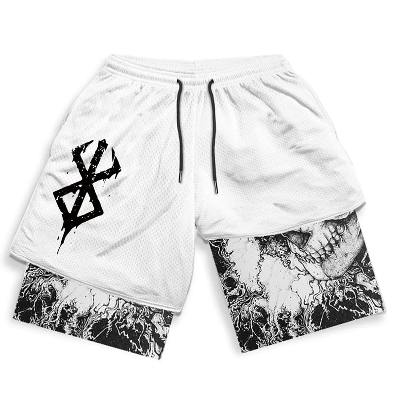 Y2K Summer Men Streetwear Anime High Waist Oversize Breathable Gym Short Pants Training Fitness Workout Track Shorts Clothes - Yallafit