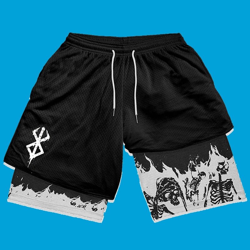 Y2K Summer Men Streetwear Anime High Waist Oversize Breathable Gym Short Pants Training Fitness Workout Track Shorts Clothes - Yallafit