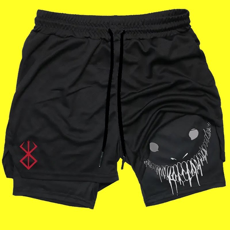 Y2K Summer Men Streetwear Anime High Waist Oversize Breathable Gym Short Pants Training Fitness Workout Track Shorts Clothes - Yallafit
