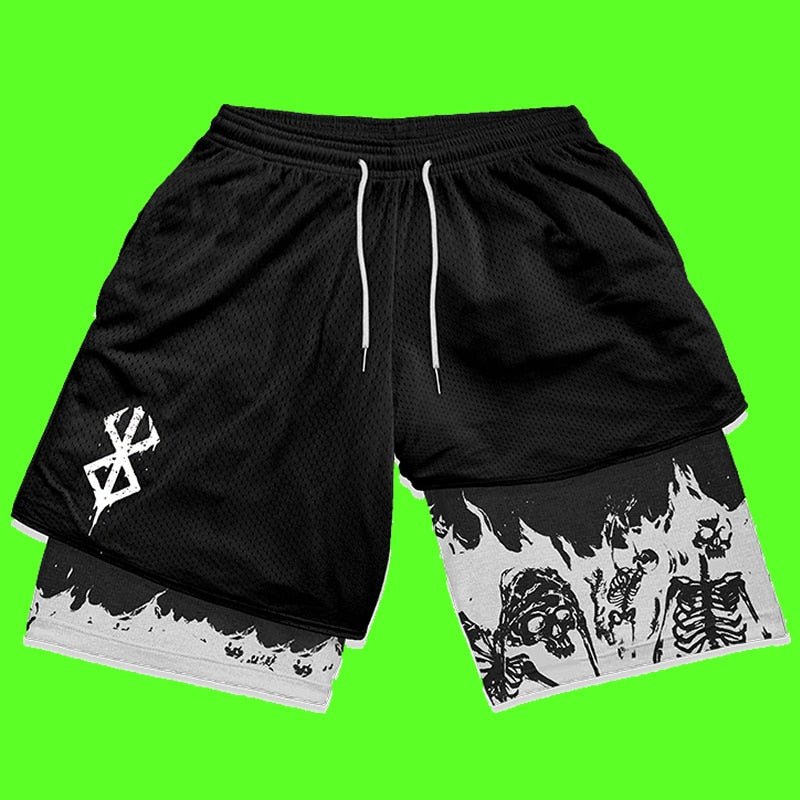 Y2K Summer Men Streetwear Anime High Waist Oversize Breathable Gym Short Pants Training Fitness Workout Track Shorts Clothes - Yallafit