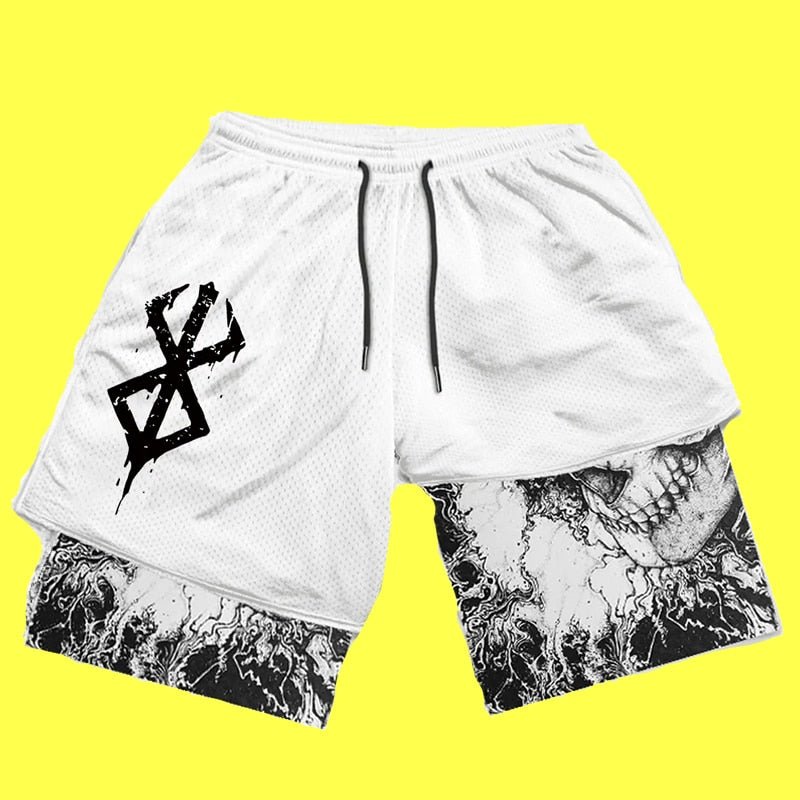 Y2K Summer Men Streetwear Anime High Waist Oversize Breathable Gym Short Pants Training Fitness Workout Track Shorts Clothes - Yallafit