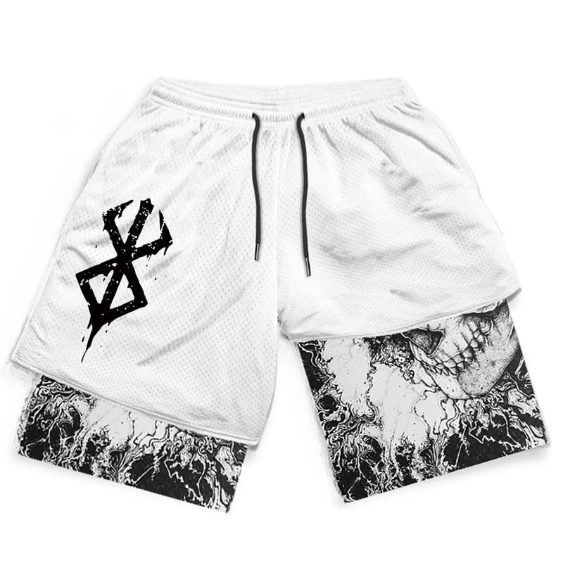 Y2K Summer Men Streetwear Anime High Waist Oversize Breathable Gym Short Pants Training Fitness Workout Track Shorts Clothes - Yallafit