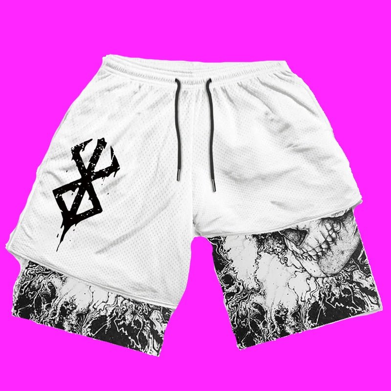 Y2K Summer Men Streetwear Anime High Waist Oversize Breathable Gym Short Pants Training Fitness Workout Track Shorts Clothes - Yallafit