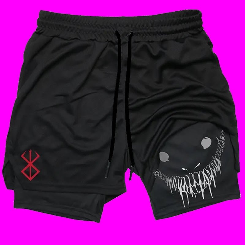 Y2K Summer Men Streetwear Anime High Waist Oversize Breathable Gym Short Pants Training Fitness Workout Track Shorts Clothes - Yallafit