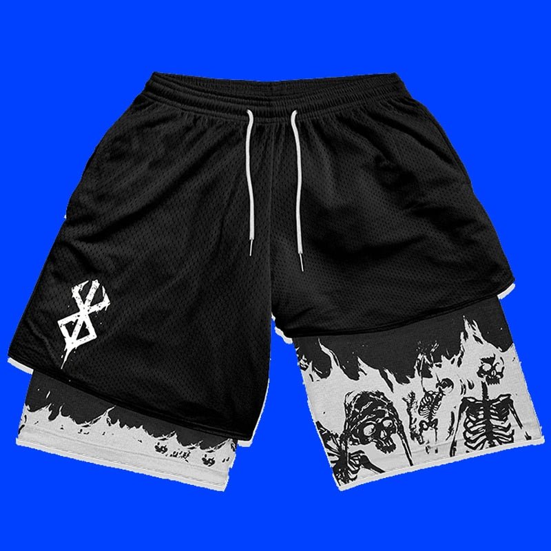 Y2K Summer Men Streetwear Anime High Waist Oversize Breathable Gym Short Pants Training Fitness Workout Track Shorts Clothes - Yallafit