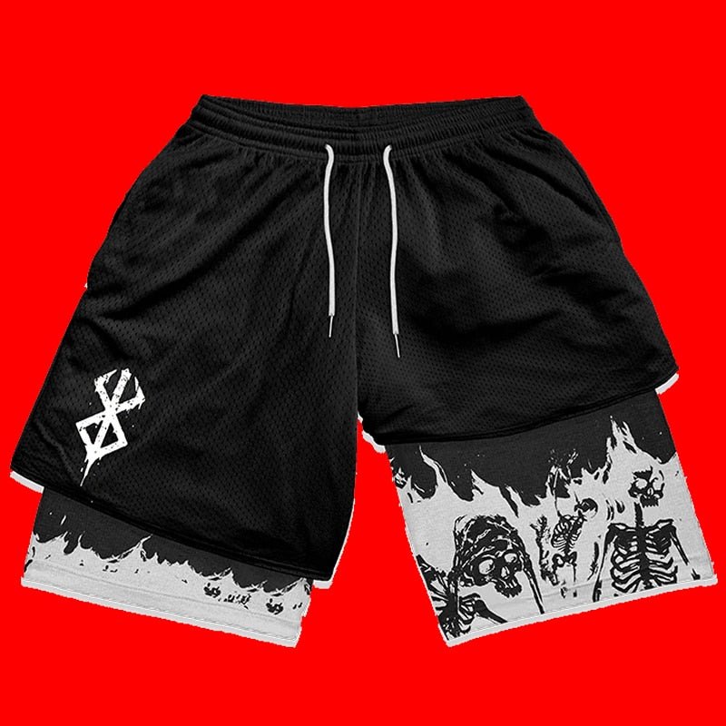 Y2K Summer Men Streetwear Anime High Waist Oversize Breathable Gym Short Pants Training Fitness Workout Track Shorts Clothes - Yallafit