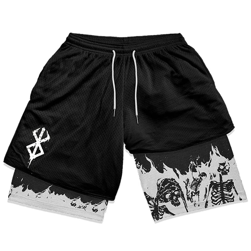 Y2K Summer Men Streetwear Anime High Waist Oversize Breathable Gym Short Pants Training Fitness Workout Track Shorts Clothes - Yallafit