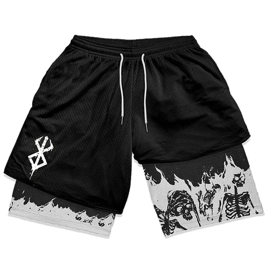 Y2K Summer Men Streetwear Anime High Waist Oversize Breathable Gym Short Pants Training Fitness Workout Track Shorts Clothes - Yallafit