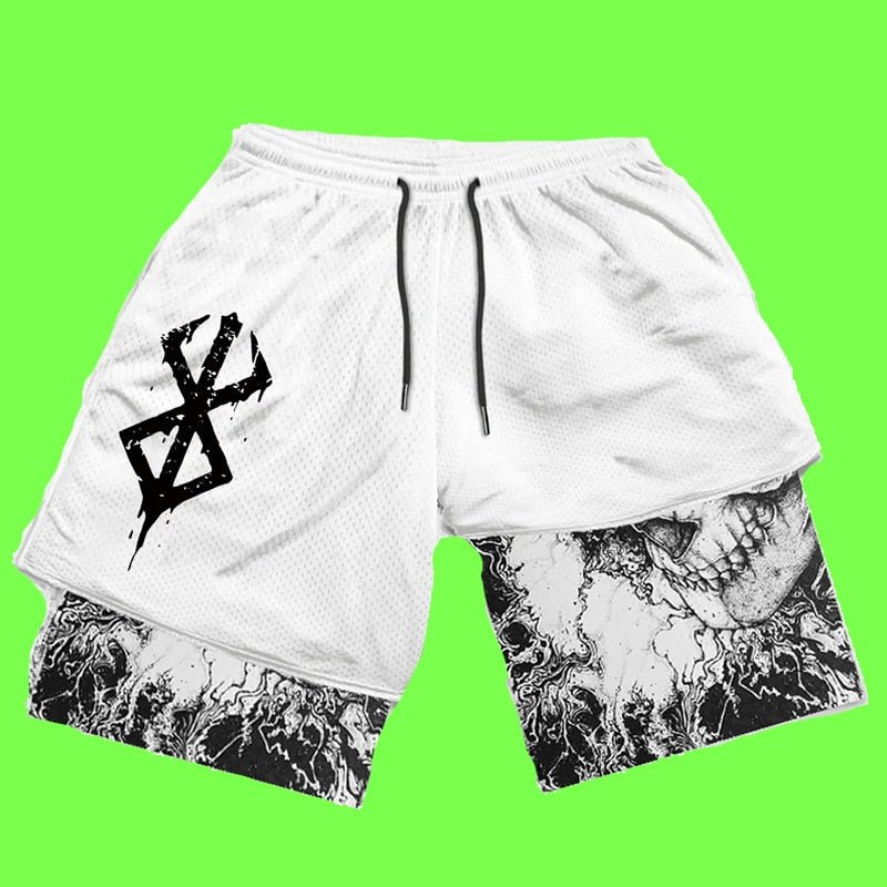 Y2K Summer Men Streetwear Anime High Waist Oversize Breathable Gym Short Pants Training Fitness Workout Track Shorts Clothes - Yallafit