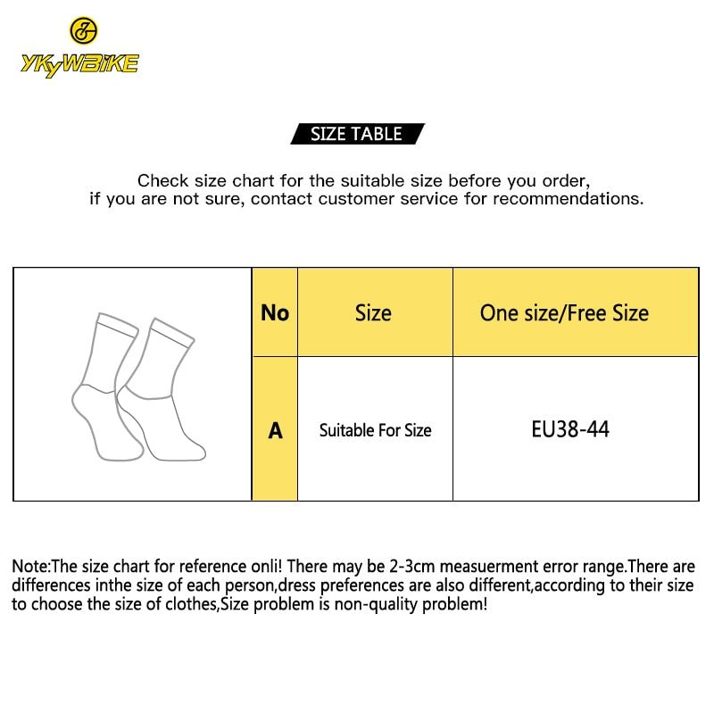 YKYWBIKE Anti Slip Silicone Aero Socks Whiteline Cycling Socks Men Bicycle Sport Running Bike Socks - Yallafit 0
