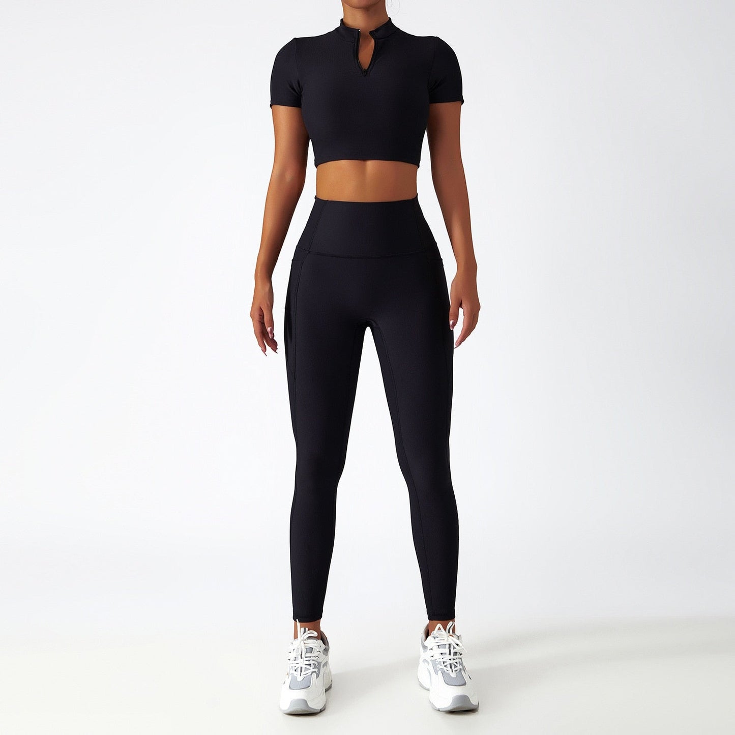 Yoga Set 2 Piece Women Sportswear Workout Clothes Women Sport Sets Suits For Fitness Long Sleeve Seamless Gym Push Up Leggings - Yallafit 0