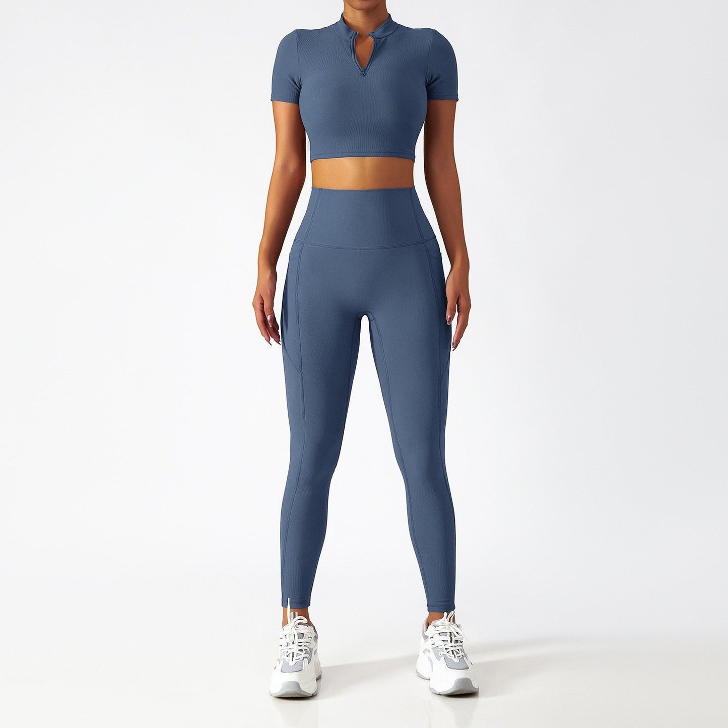 Yoga Set 2 Piece Women Sportswear Workout Clothes Women Sport Sets Suits For Fitness Long Sleeve Seamless Gym Push Up Leggings - Yallafit 0