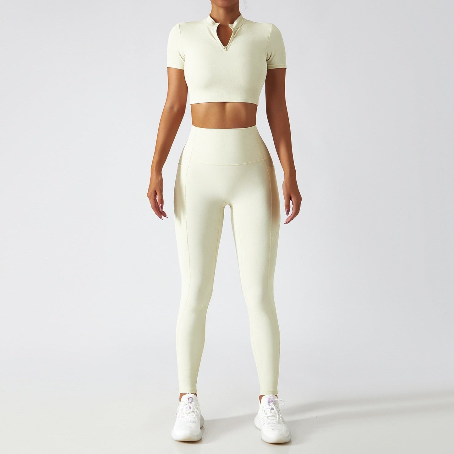 Yoga Set 2 Piece Women Sportswear Workout Clothes Women Sport Sets Suits For Fitness Long Sleeve Seamless Gym Push Up Leggings - Yallafit 0