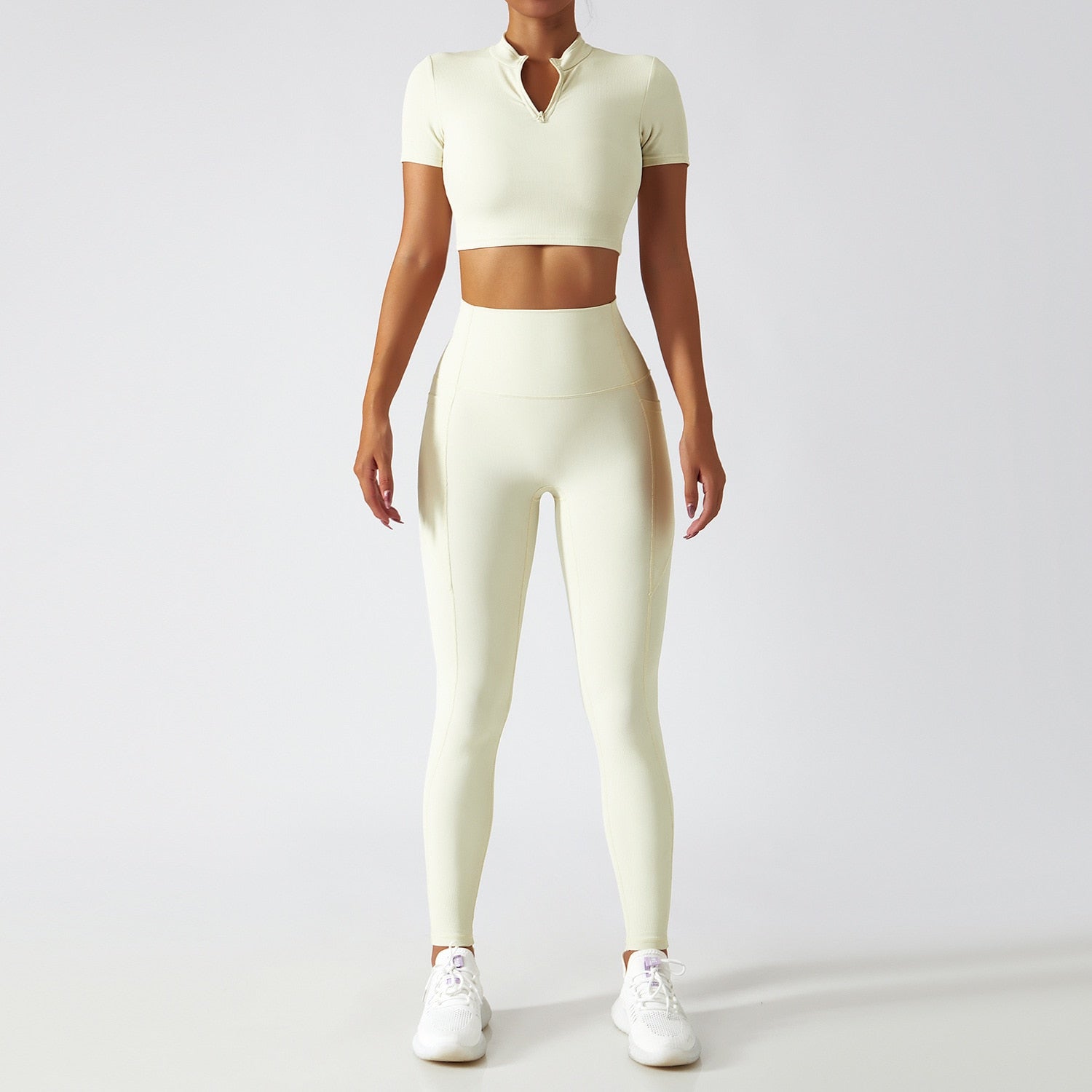 Yoga Set 2 Piece Women Sportswear Workout Clothes Women Sport Sets Suits For Fitness Long Sleeve Seamless Gym Push Up Leggings - Yallafit 0