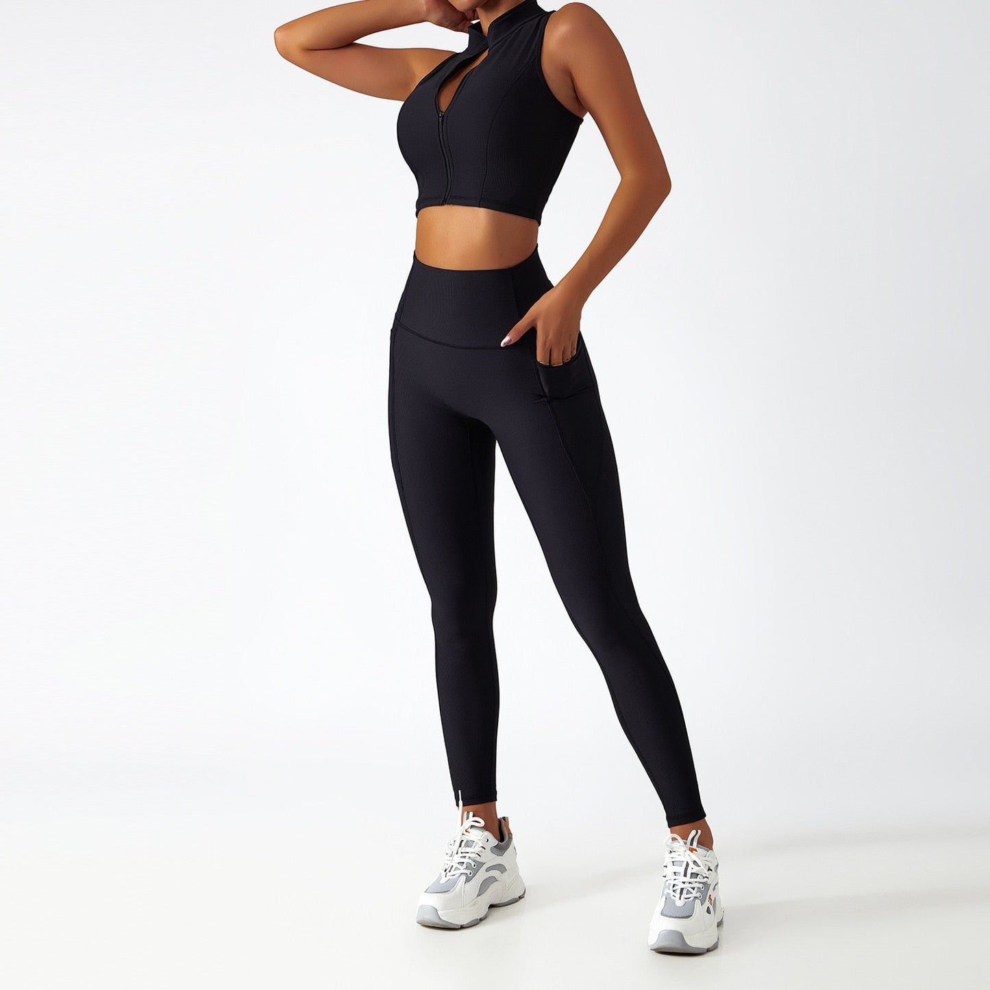 Yoga Set 2 Piece Women Sportswear Workout Clothes Women Sport Sets Suits For Fitness Long Sleeve Seamless Gym Push Up Leggings - Yallafit 0