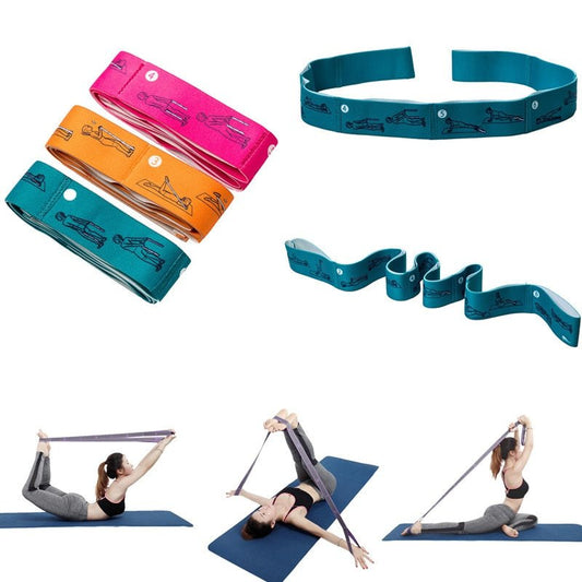 Yoga Stretch Strap Elastic Yoga Belt Fitness Exercise Gym Pilates Waist Leg Resistance Bands - Yallafit 0
